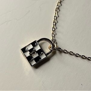 Gold Tinted Necklace with Lock Pendent